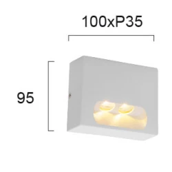 Απλίκα Αλουμινίου LED Λευκό 2W IP54 POROS - VIOKEF