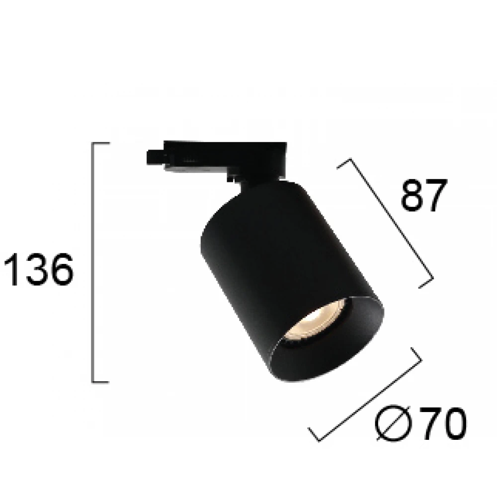 Σποτ Ράγας Μαύρο Τριφασικό 1xGU10 POSTO VIOKEF