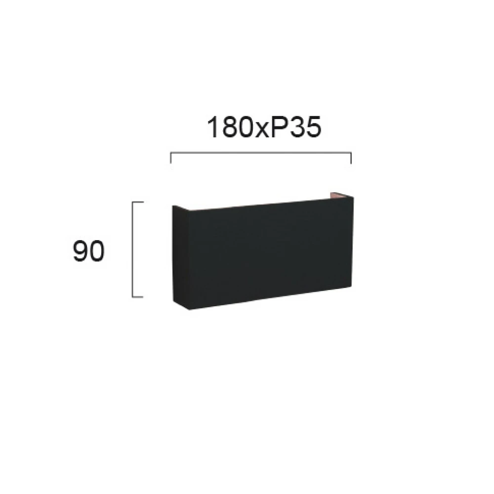 Απλίκα Εξωτερικού Χώρου Μαύρη 10W 550Lm 3000K IP54 QAUDRO - Viokef