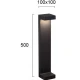 LED Στύλος Κήπου Σε Μαύρο Χρώμα 50cm 9W 507Lm 3000K IP54 QAUDRO - Viokef