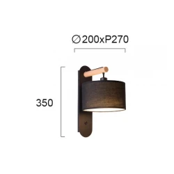 Απλίκα Σε Μαύρο ή Λευκό Χρώμα 1x E14 40W max ROMEO - Viokef