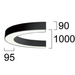LED Φωτιστικό Οροφής D:1000 37W SEMI VIOKEF