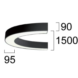 LED Φωτιστικό Οροφής D:1500 58W SEMI VIOKEF