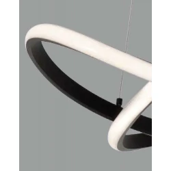 LED Κρεμαστό Φωτιστικό Μεταλλικό Μαύρο με Ακρυλικό 40W SIGMA VIOKEF