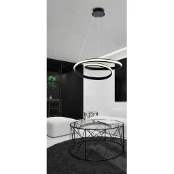 LED Κρεμαστό Φωτιστικό Μεταλλικό Μαύρο με Ακρυλικό 30W SIGMA VIOKEF