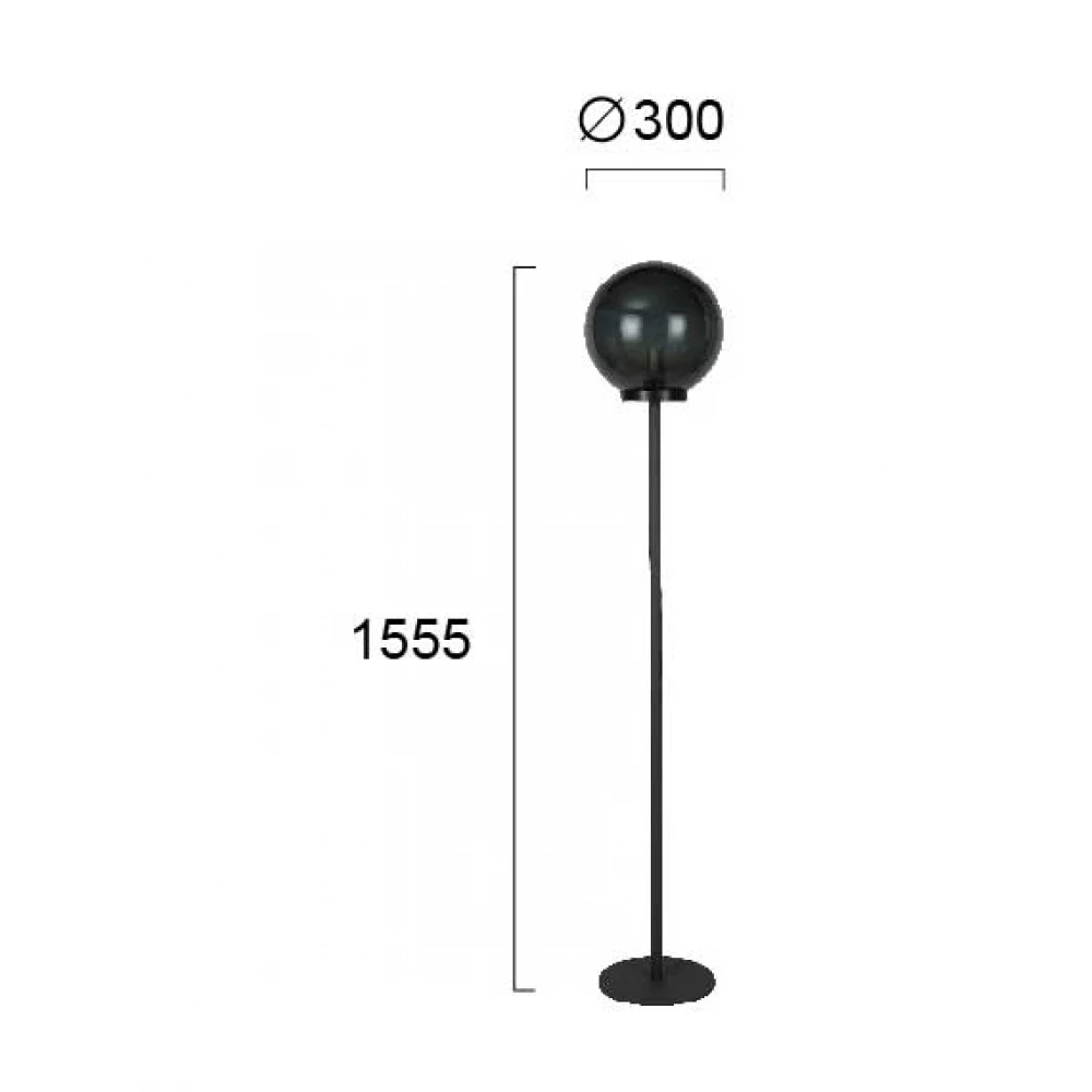 Φωτιστικό Δαπέδου Εξωτερικού Χώρου Φυμέ IP65 1xE27 Smoke Viokef