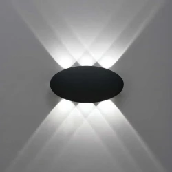 LED Απλίκα Αλουμινίου Μαύρη 6W IP54 Oval Smooth Viokef