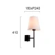 Απλίκα Σε Μαύρο Χρώμα Με Λευκό Καπέλο 1x E27 40W SONIA - Viokef