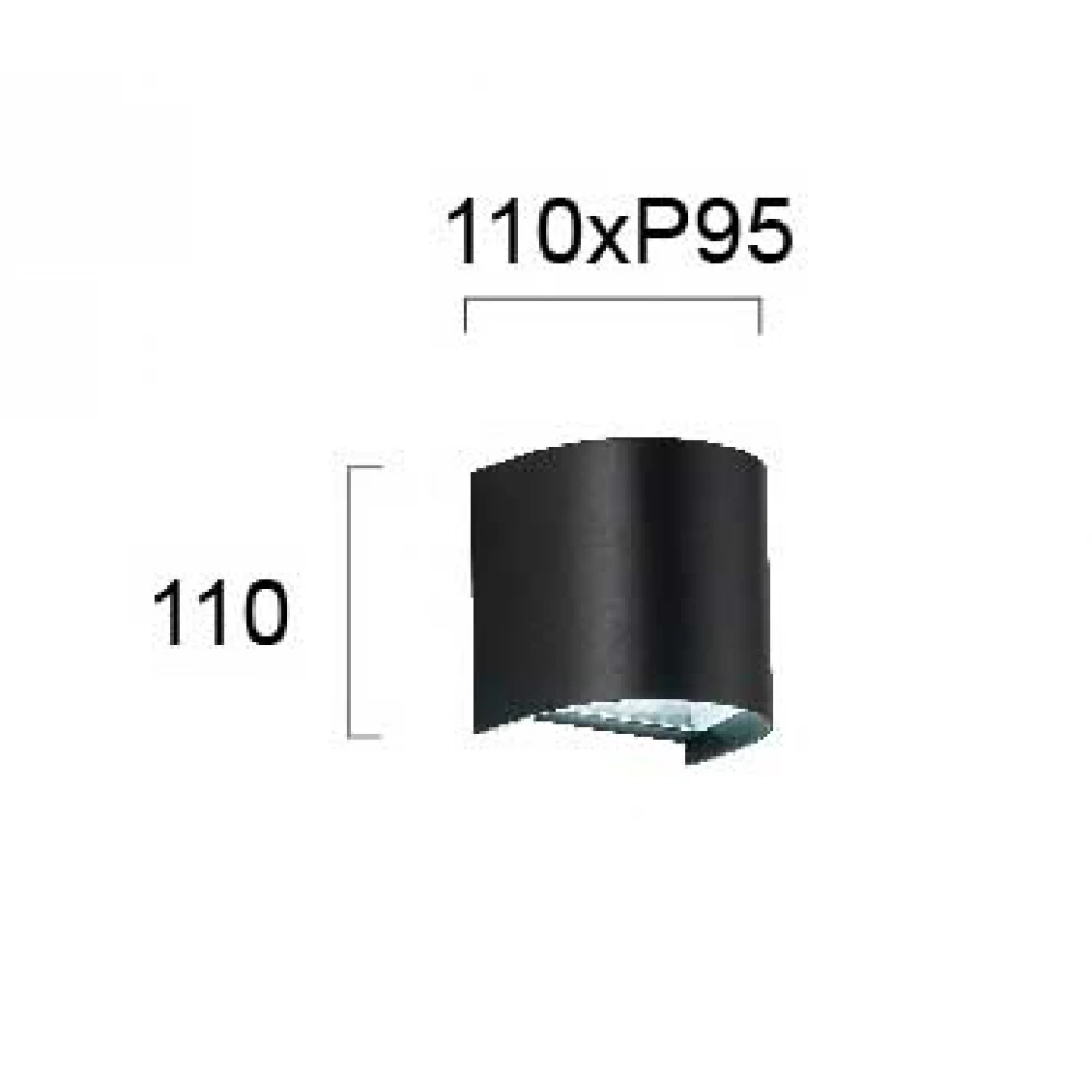 Απλίκα Μαύρη Πλαστική IP65 1xGU10 SPIRIT Viokef