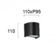 Απλίκα Μαύρη Πλαστική IP65 1xGU10 SPIRIT Viokef