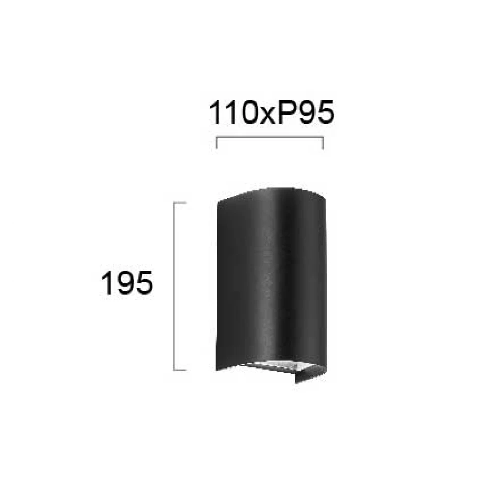 Απλίκα Μαύρη PC/ABS IP65 2xGU10 SPIRIT Viokef
