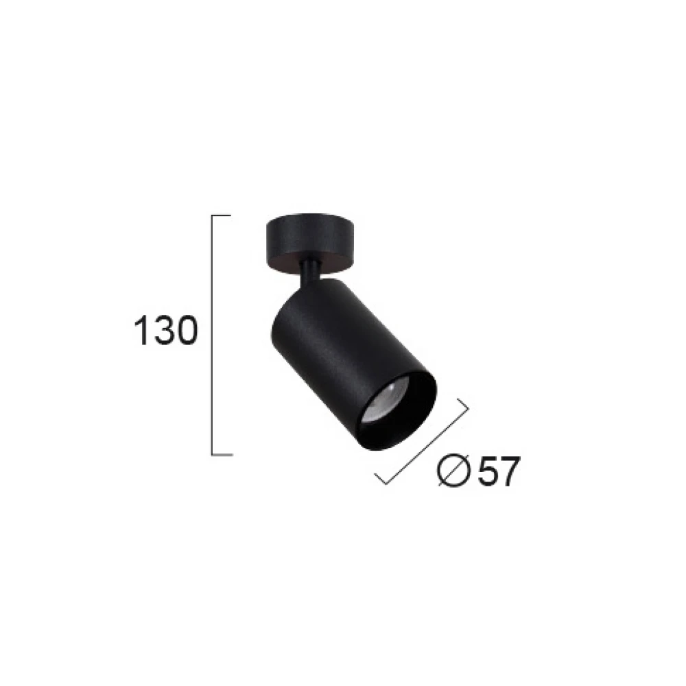 Ρυθμιζόμενο Σποτ Οροφής Σε Μαύρο 1x GU10 13W max STAGE - Viokef