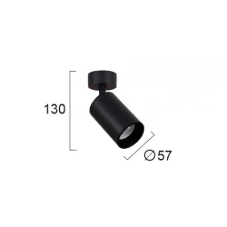 Ρυθμιζόμενο Σποτ Οροφής Σε Μαύρο 1x GU10 13W max STAGE - Viokef