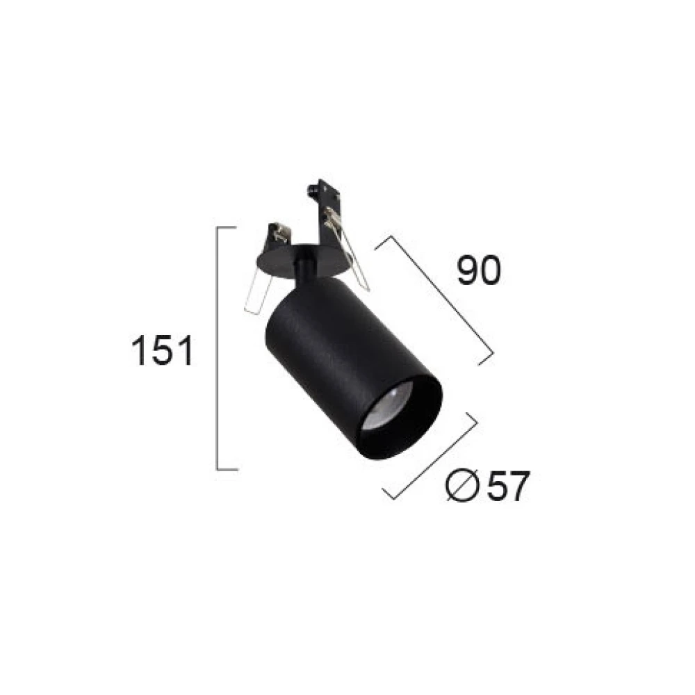 Σποτ Οροφής Χωνευτό Σε Μαύρο 1X GU10 13W MAX STAGE VIOKEF