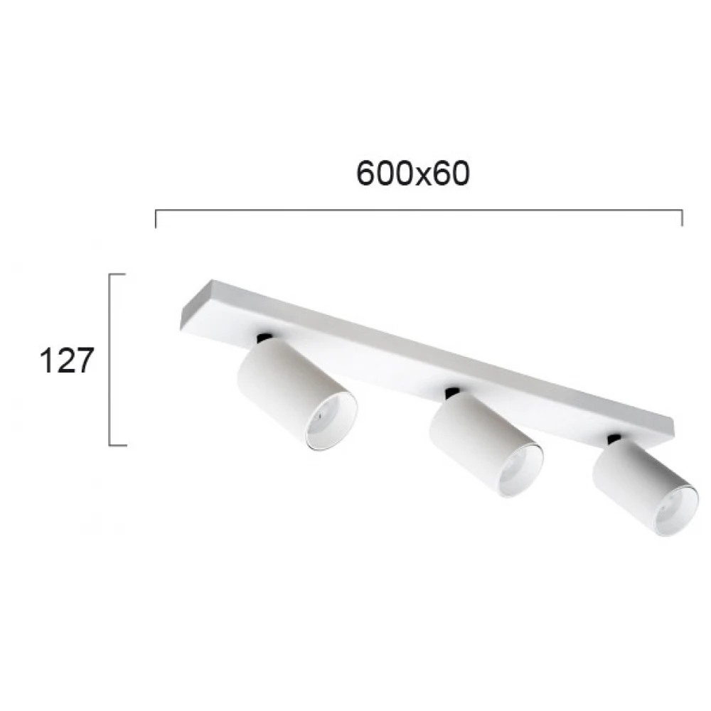 Ρυθμιζόμενο Σποτ Οροφής Σε Λευκό 3X GU10 13W MAX STAGE VIOKEF