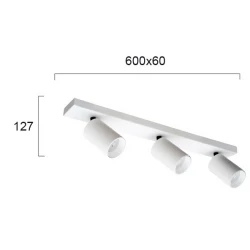 Ρυθμιζόμενο Σποτ Οροφής Σε Λευκό 3X GU10 13W MAX STAGE VIOKEF