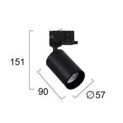 Σποτ Ράγας Μαύρο Τριφασικό 1xGU10 Max 13W Stage VIOKEF