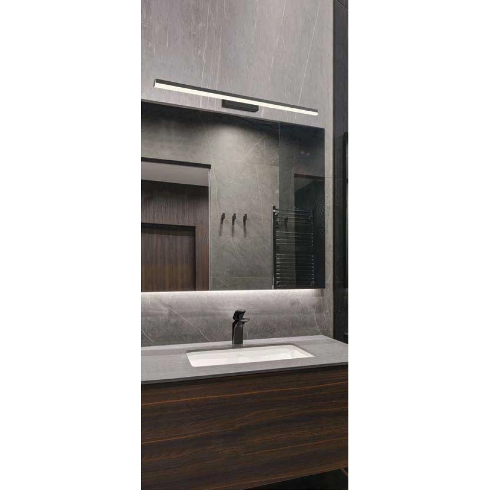 Απλίκα Ρυθμιζόμενη LED Μπάνιου Μαύρη 18.4W IP44 SUNNY - VIOKEF