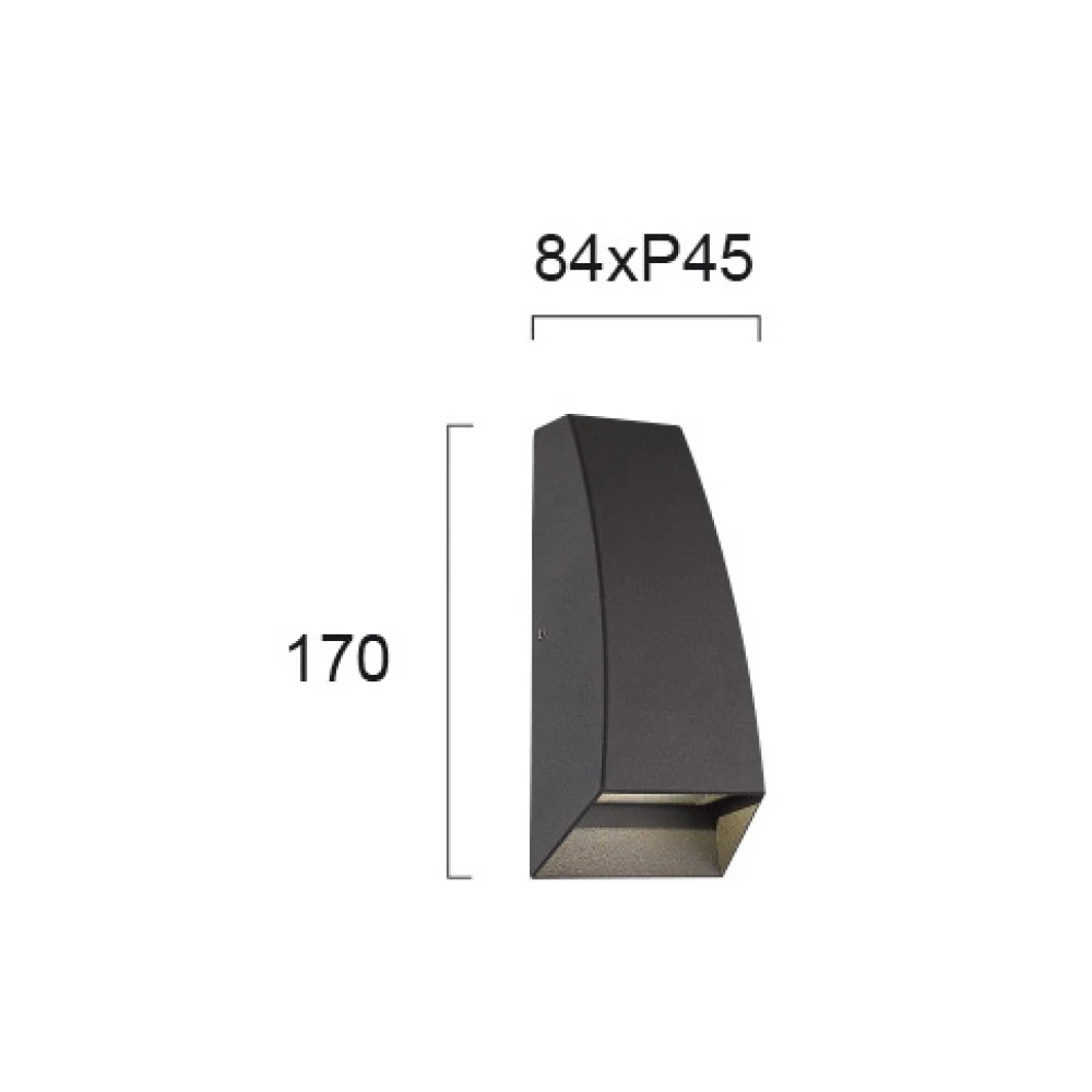 LED Απλίκα Σε Ανθρακί Χρώμα 6W 200Lm 3000K TECH - Viokef