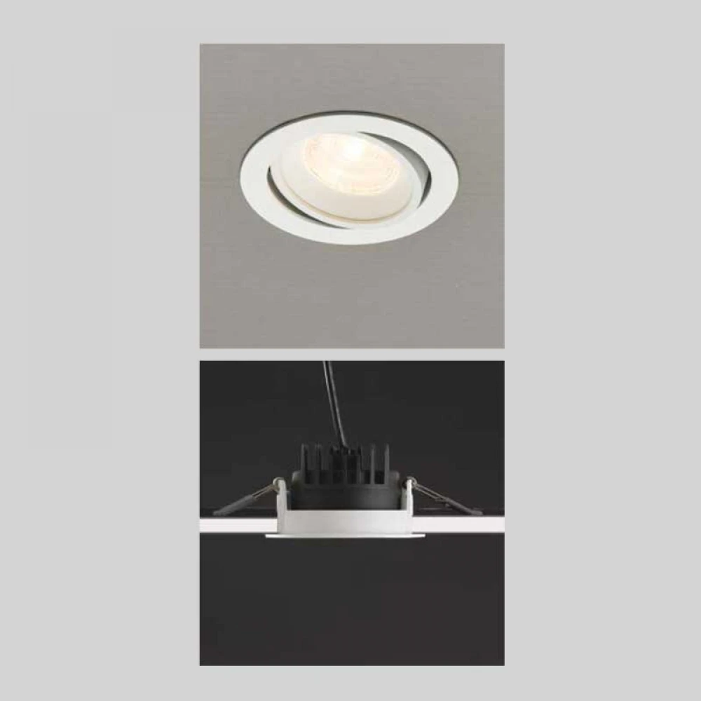 Βάση Adjustable Στρογγυλή Σε Λευκό Χρώμα -Απαιτείται LED Module - TOP-SPOT Viokef