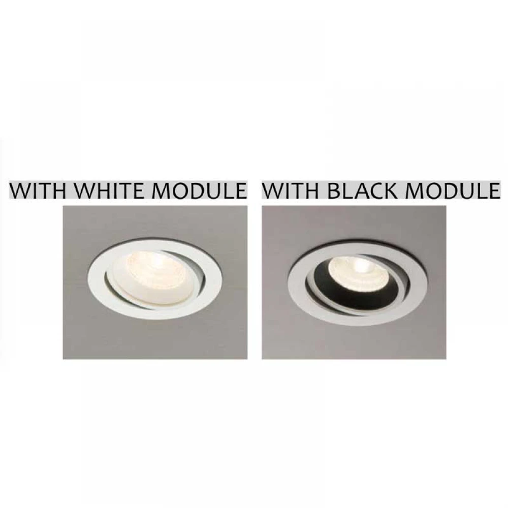 Βάση Adjustable Στρογγυλή Σε Λευκό Χρώμα -Απαιτείται LED Module - TOP-SPOT Viokef