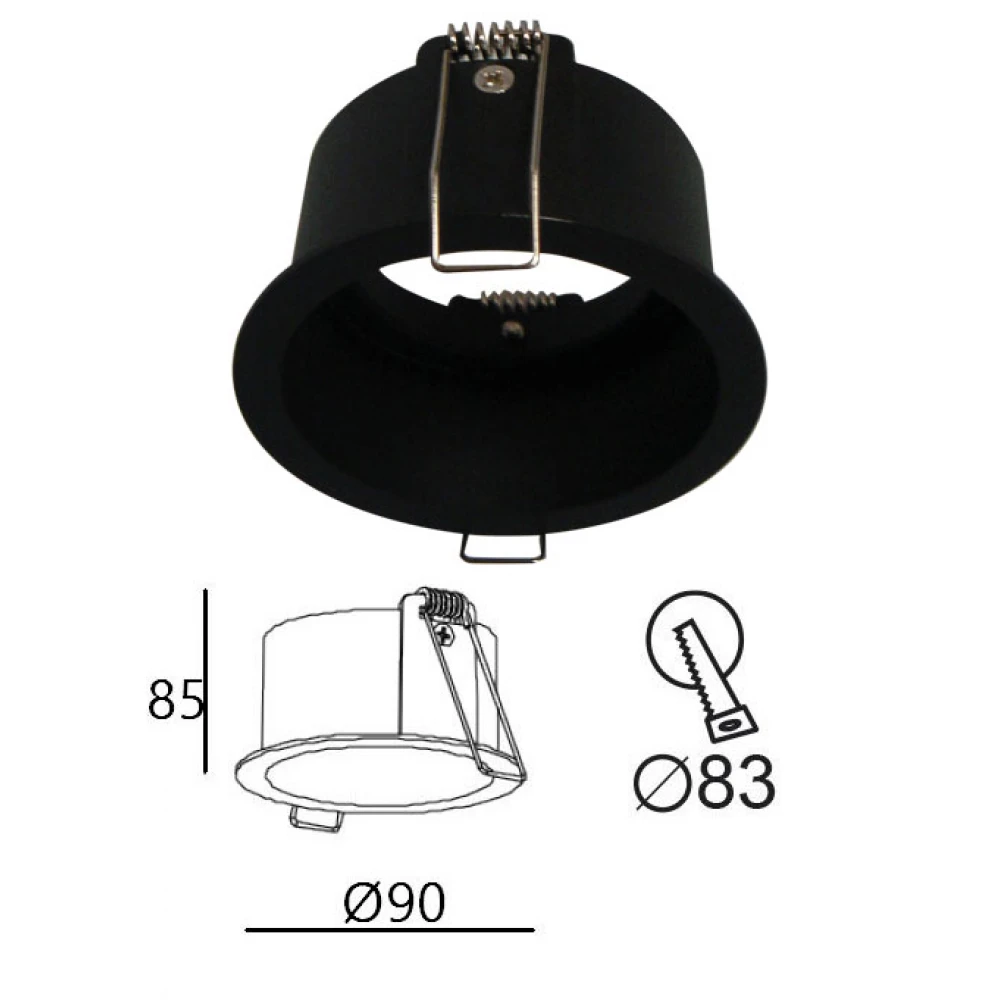 Βαθιά Adjustable Στρογγυλή Βάση Σε Λευκό Χρώμα -Απαιτείται LED Module - TOP-SPOT Viokef