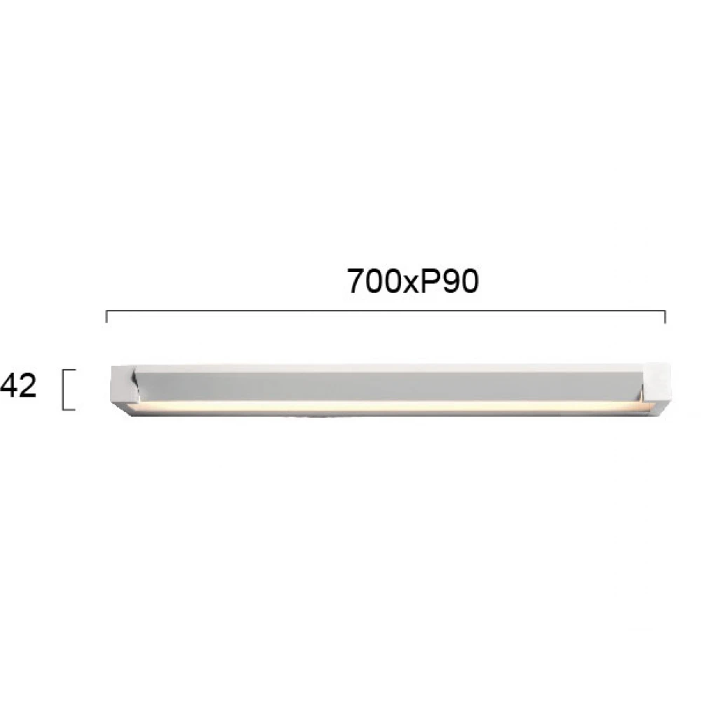 LED Απλίκα 70cm 20W 1811Lm 3000K VALSE Σε Λευκό Χρώμα - Viokef