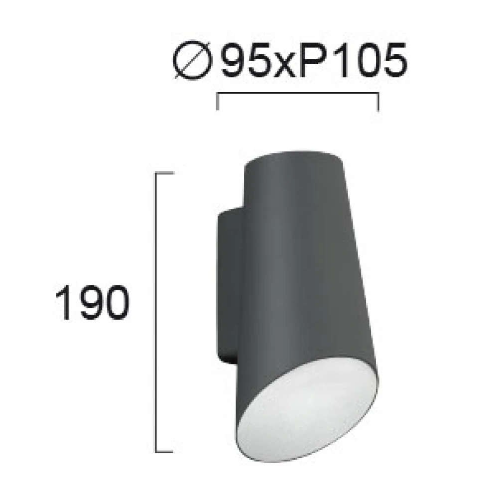 Απλίκα LED Αλουμινίου σε Ανθρακί 10W Up-Down IP54 VISTA - VIOKEF
