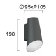 Απλίκα LED Αλουμινίου σε Ανθρακί 10W Up-Down IP54 VISTA - VIOKEF
