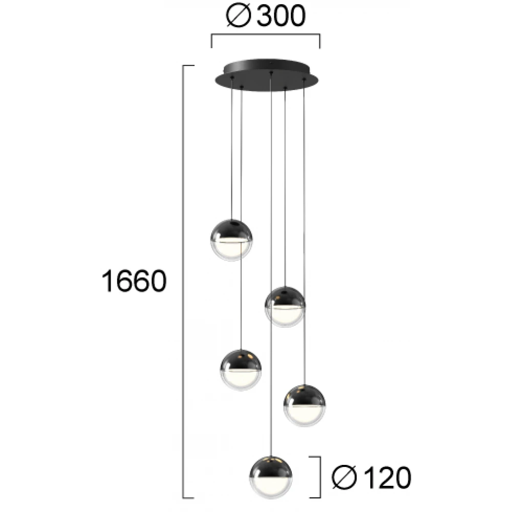 LED Κρεμαστό Φωτιστικό 5/Φωτο 30W CRI 93 Zirea - Viokef