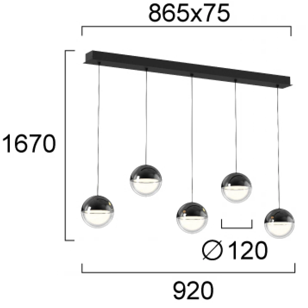 LED Κρεμαστό Φωτιστικό Ράγα 30W CRI 93 Zirea - Viokef