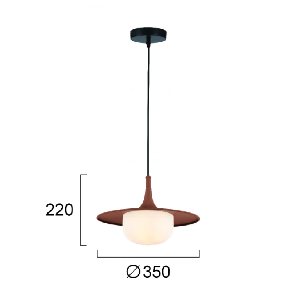 Κρεμαστό Μονόφωτο Φωτιστικό Καφέ 1xG9 Fred - Viokef