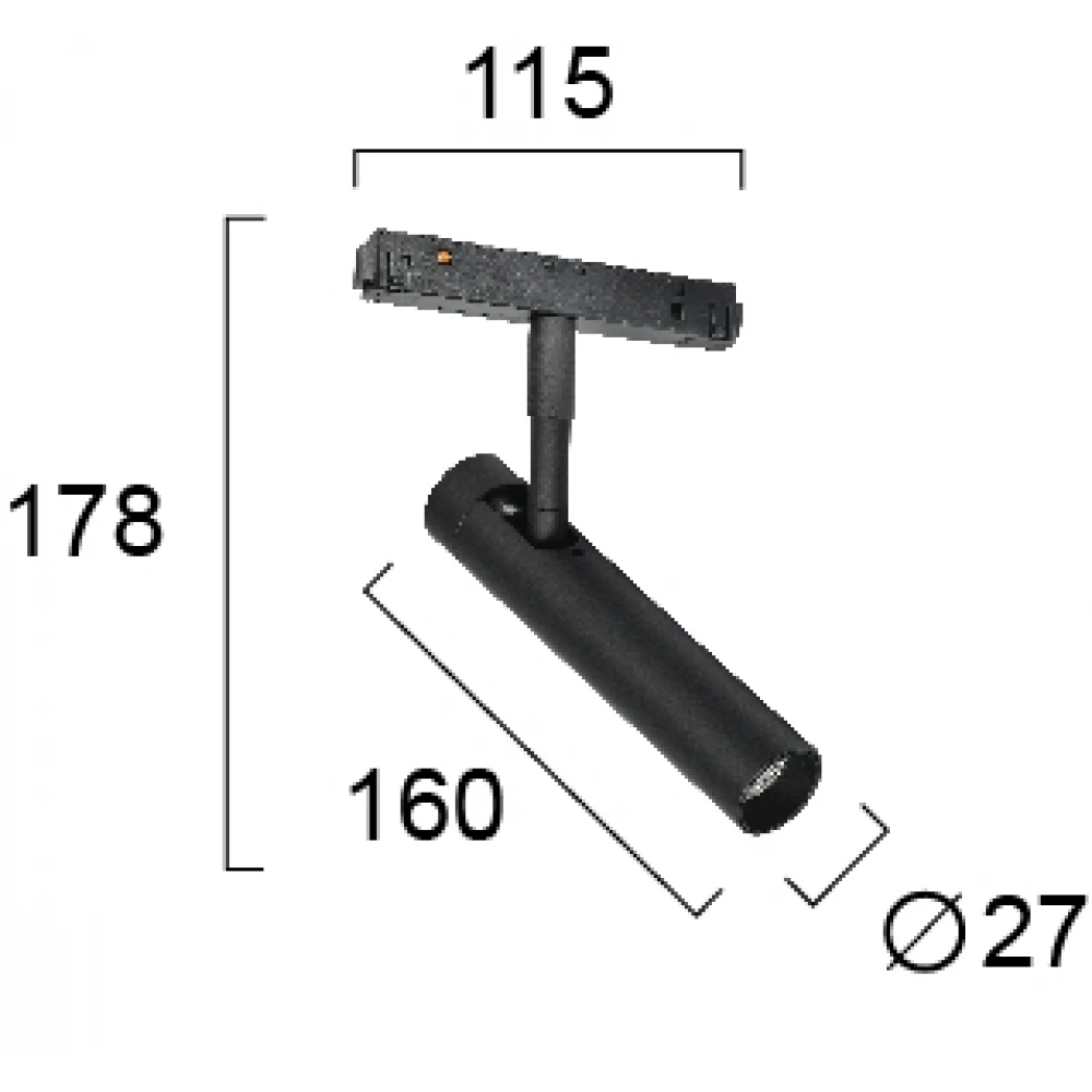 Σποτ για Ίσια Μαγνητική Ράγα Μαύρο Magnetic 4.5W 48VDC CRI>93 - VIOKEF