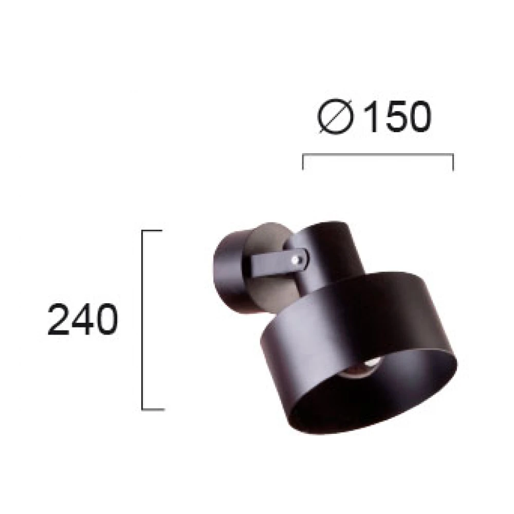 Απλίκα Μεταλλική Μαύρη 1xE27 Norton - VIOKEF