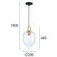 LED Κρεμαστό Φωτιστικό Μονόφωτο Διάφανο  1 x E27 D:230 Oslo - Viokef