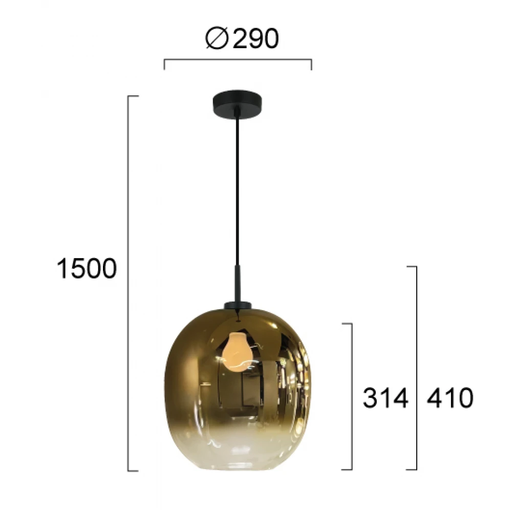 LED Μονόφωτο Φωτιστικό Μελί 1 x E27 Mirror Viokef