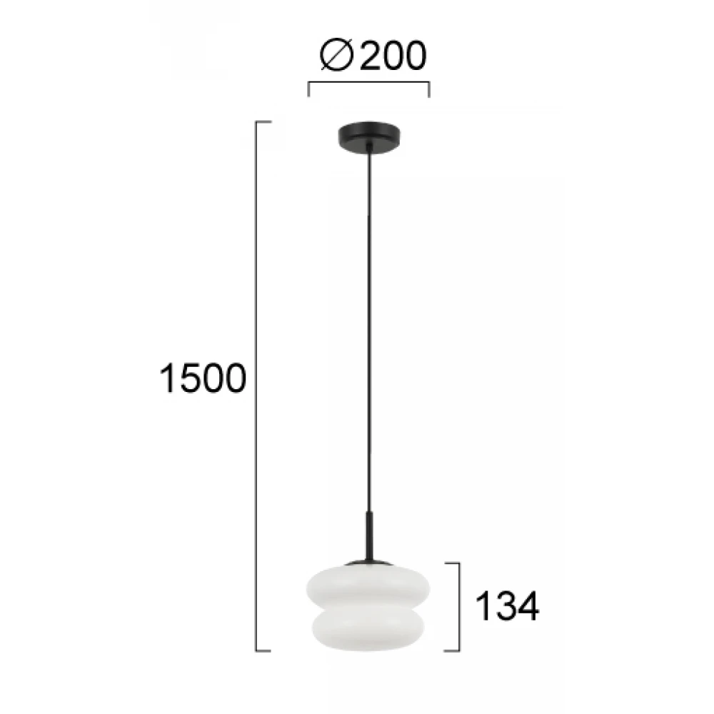 LED Μονόφωτο Φωτιστικό Λευκό 1 x E27 D:200 Debora Viokef