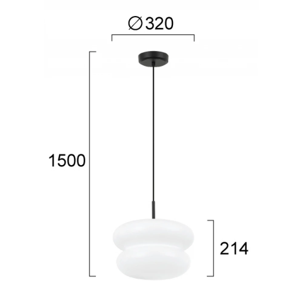 LED Μονόφωτο Φωτιστικό Λευκό 1 x E27 D:320 Debora Viokef