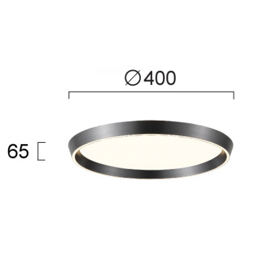 LED Οροφής Μαύρο D:400 39W 3000K/4000K Dimmable Lorissa - Viokef