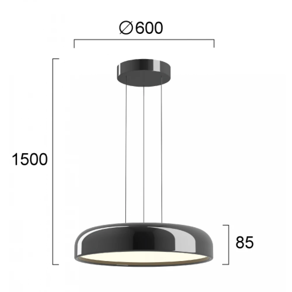 LED Μονόφωτο Φωτιστικό Μαύρο 60W 3000K Alensa Viokef