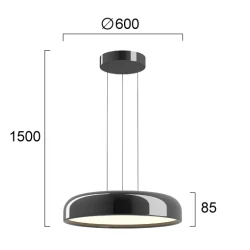 LED Μονόφωτο Φωτιστικό Μαύρο 60W 3000K Alensa Viokef