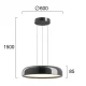 LED Μονόφωτο Φωτιστικό Μαύρο 60W 3000K Alensa Viokef