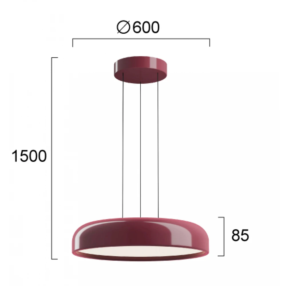 LED Μονόφωτο Φωτιστικό Μπορντό 60W 3000K Alensa Viokef
