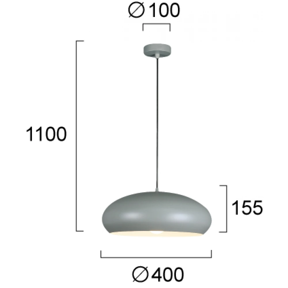 LED Μονόφωτο Φωτιστικό 1 x E27 Γκρι Cozy Viokef