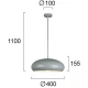 LED Μονόφωτο Φωτιστικό 1 x E27 Γκρι Cozy Viokef