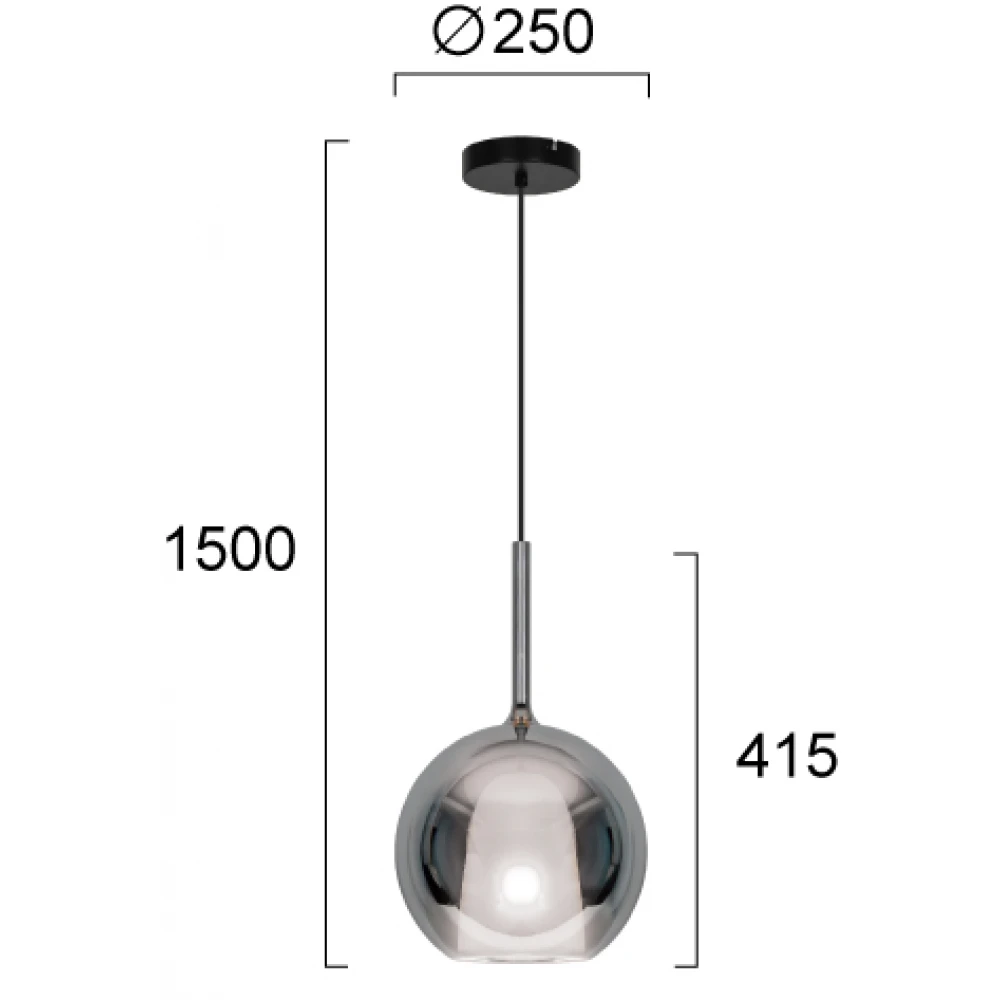 LED Μονόφωτο Φωτιστικό Χρώμιο 1 x E27 Ramona Viokef