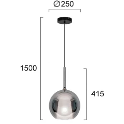 LED Μονόφωτο Φωτιστικό Χρώμιο 1 x E27 Ramona Viokef