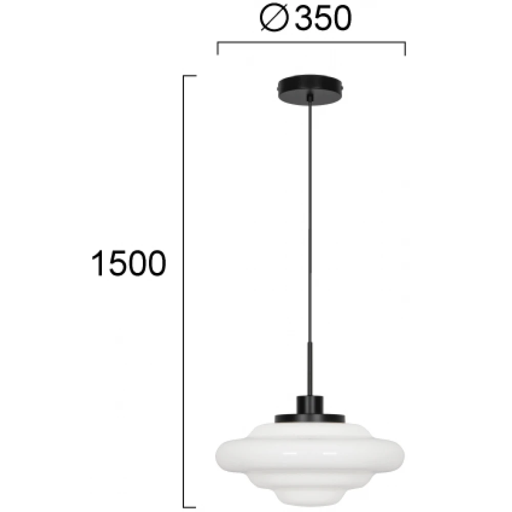 LED Μονόφωτο Φωτιστικό Λευκό 1 x E27 D:350 Elsa Viokef