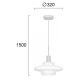 LED Μονόφωτο Φωτιστικό Λευκό 1 x E27 D:320 Frosty Viokef
