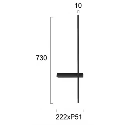 Φωτιστικό Τοίχου LED Μαύρο 6W 2700K Vector - Viokef